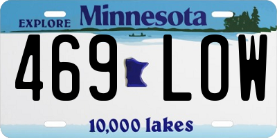 MN license plate 469LOW