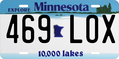 MN license plate 469LOX