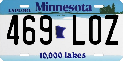 MN license plate 469LOZ