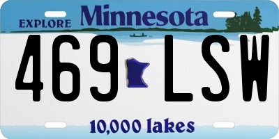 MN license plate 469LSW
