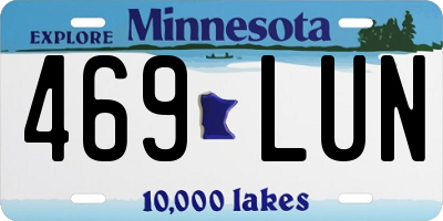 MN license plate 469LUN