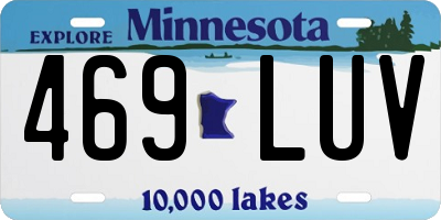 MN license plate 469LUV