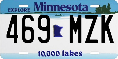 MN license plate 469MZK