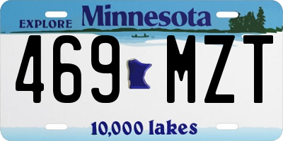 MN license plate 469MZT