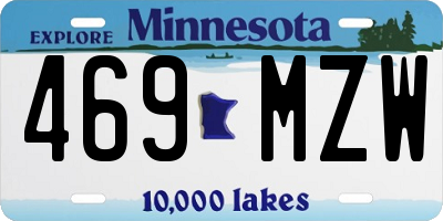 MN license plate 469MZW