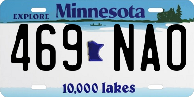 MN license plate 469NAO