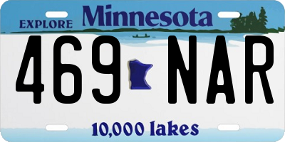 MN license plate 469NAR