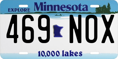 MN license plate 469NOX