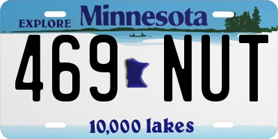 MN license plate 469NUT