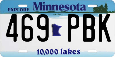 MN license plate 469PBK