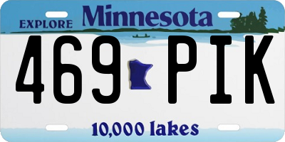 MN license plate 469PIK