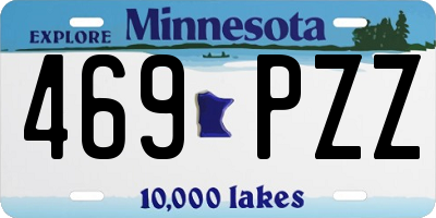 MN license plate 469PZZ