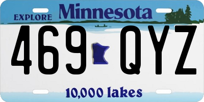 MN license plate 469QYZ