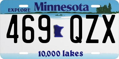 MN license plate 469QZX