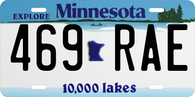 MN license plate 469RAE