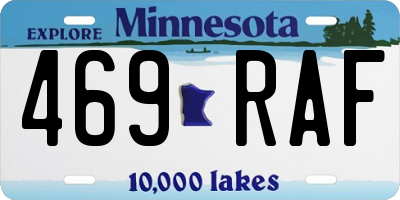 MN license plate 469RAF