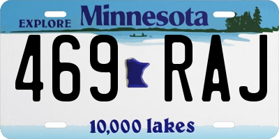 MN license plate 469RAJ