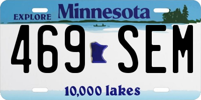 MN license plate 469SEM