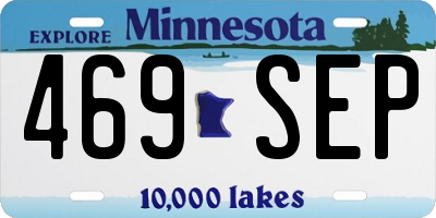 MN license plate 469SEP