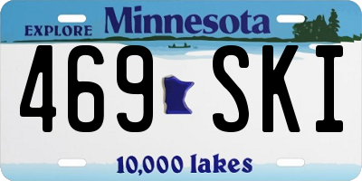 MN license plate 469SKI