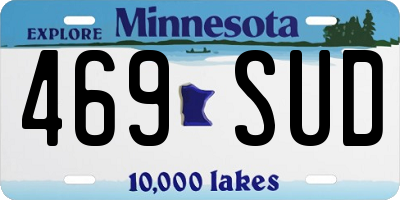 MN license plate 469SUD