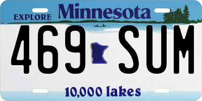 MN license plate 469SUM
