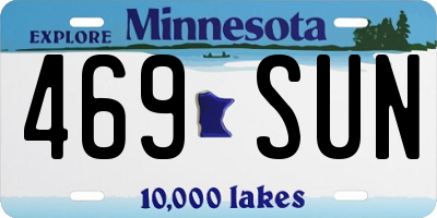 MN license plate 469SUN