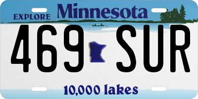 MN license plate 469SUR
