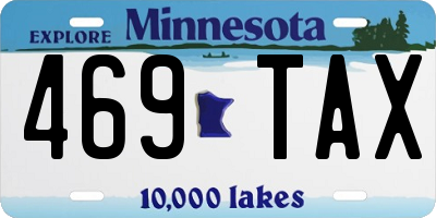 MN license plate 469TAX