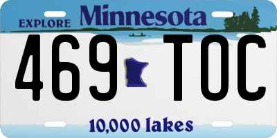 MN license plate 469TOC