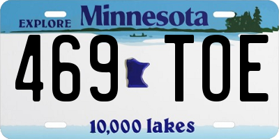 MN license plate 469TOE