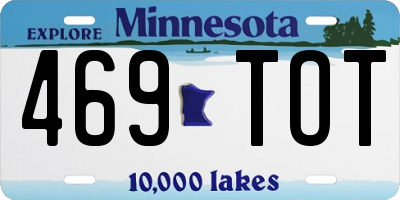 MN license plate 469TOT