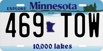 MN license plate 469TOW