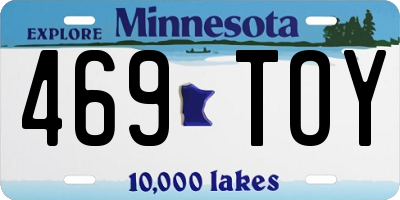 MN license plate 469TOY
