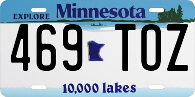 MN license plate 469TOZ