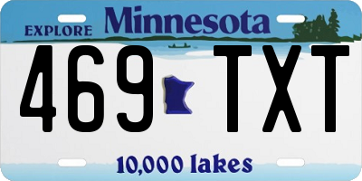 MN license plate 469TXT