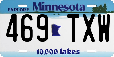 MN license plate 469TXW