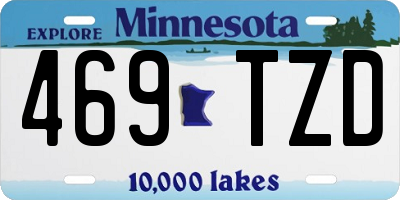 MN license plate 469TZD