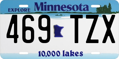 MN license plate 469TZX