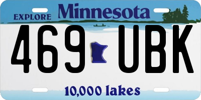 MN license plate 469UBK