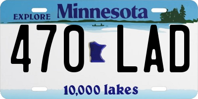 MN license plate 470LAD