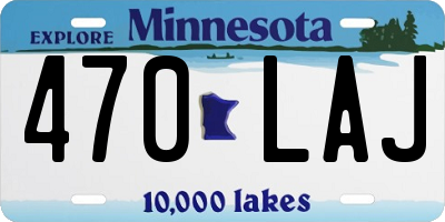 MN license plate 470LAJ