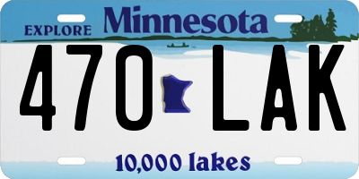 MN license plate 470LAK