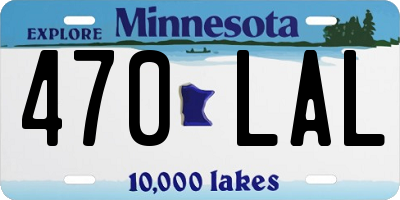 MN license plate 470LAL