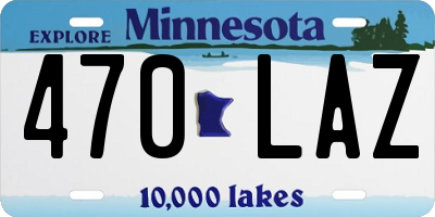 MN license plate 470LAZ