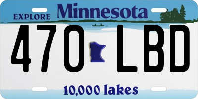 MN license plate 470LBD