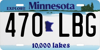 MN license plate 470LBG