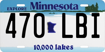 MN license plate 470LBI