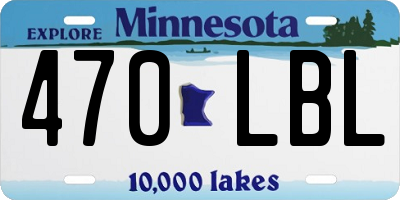 MN license plate 470LBL
