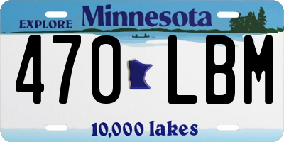 MN license plate 470LBM